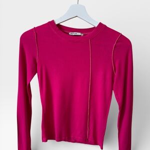 Papaya Hot Pink Crewneck Long Sleeve Top